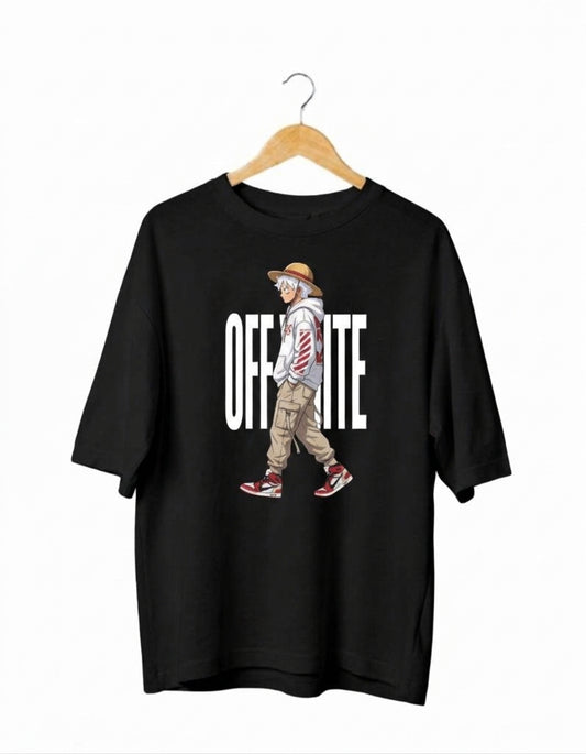 Off White-Luffy Oversized Fit T-Shirt
